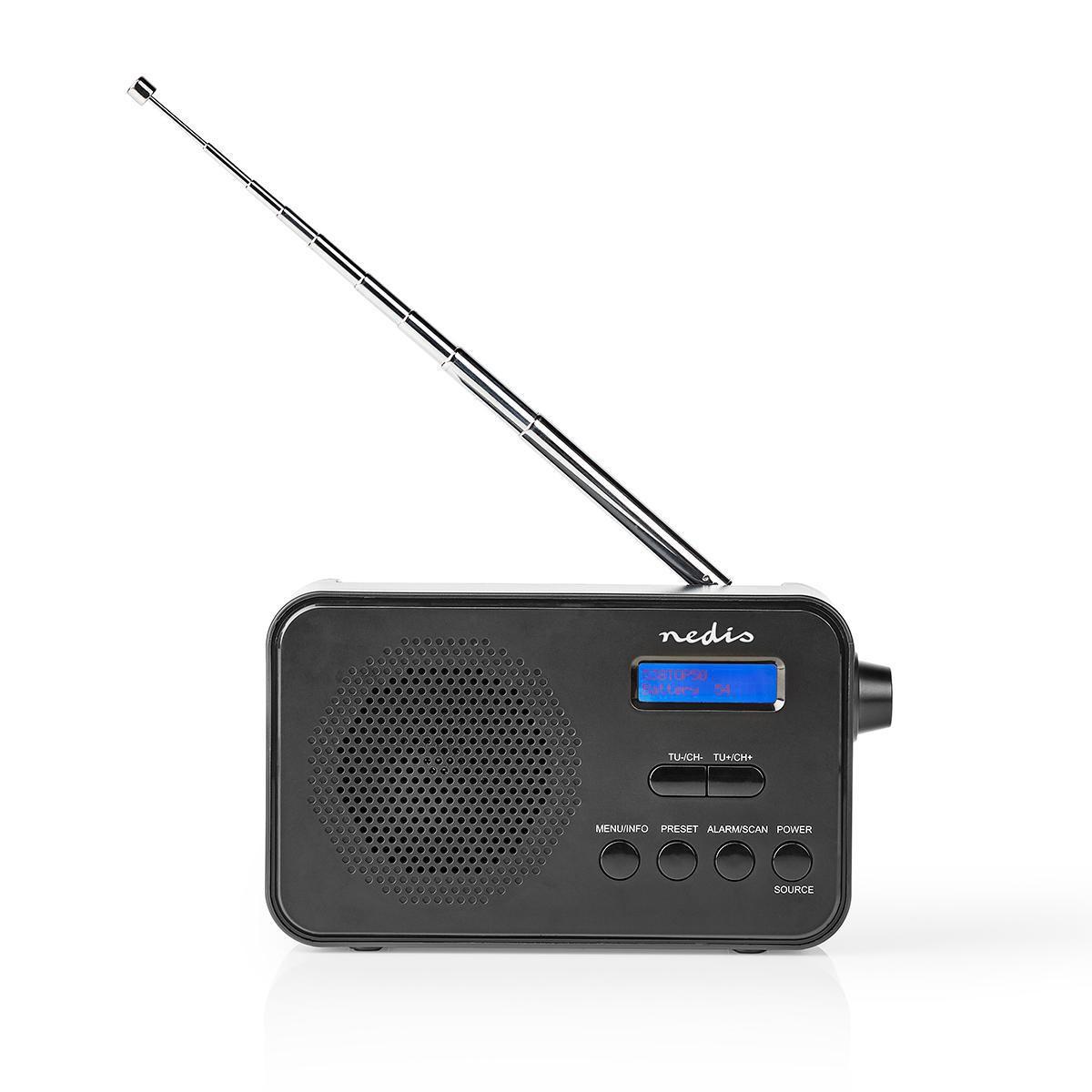 Image of DAB+ Radio | Tragbares Design | DAB+ / FM | 1,3 "| Schwarzerer Bildschirm | Batteriegetrieben / USB Ström | Digital | 3.6 W | Bluetooth® | Hörflors Socket | Wecker | Schlaf Timer | Schwarz