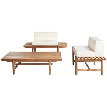 Set lounge pour jardin en Acacia Rustique GIAVENO