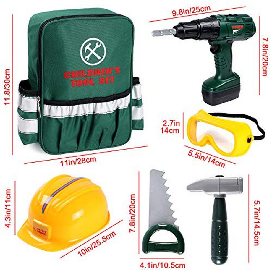 Activity-board  32teiliges Kinder Werkzeug Spielzeug Set mit Werkzeugtasche Bohrer Spielzeug Werkzeugkiste Werkzeug 