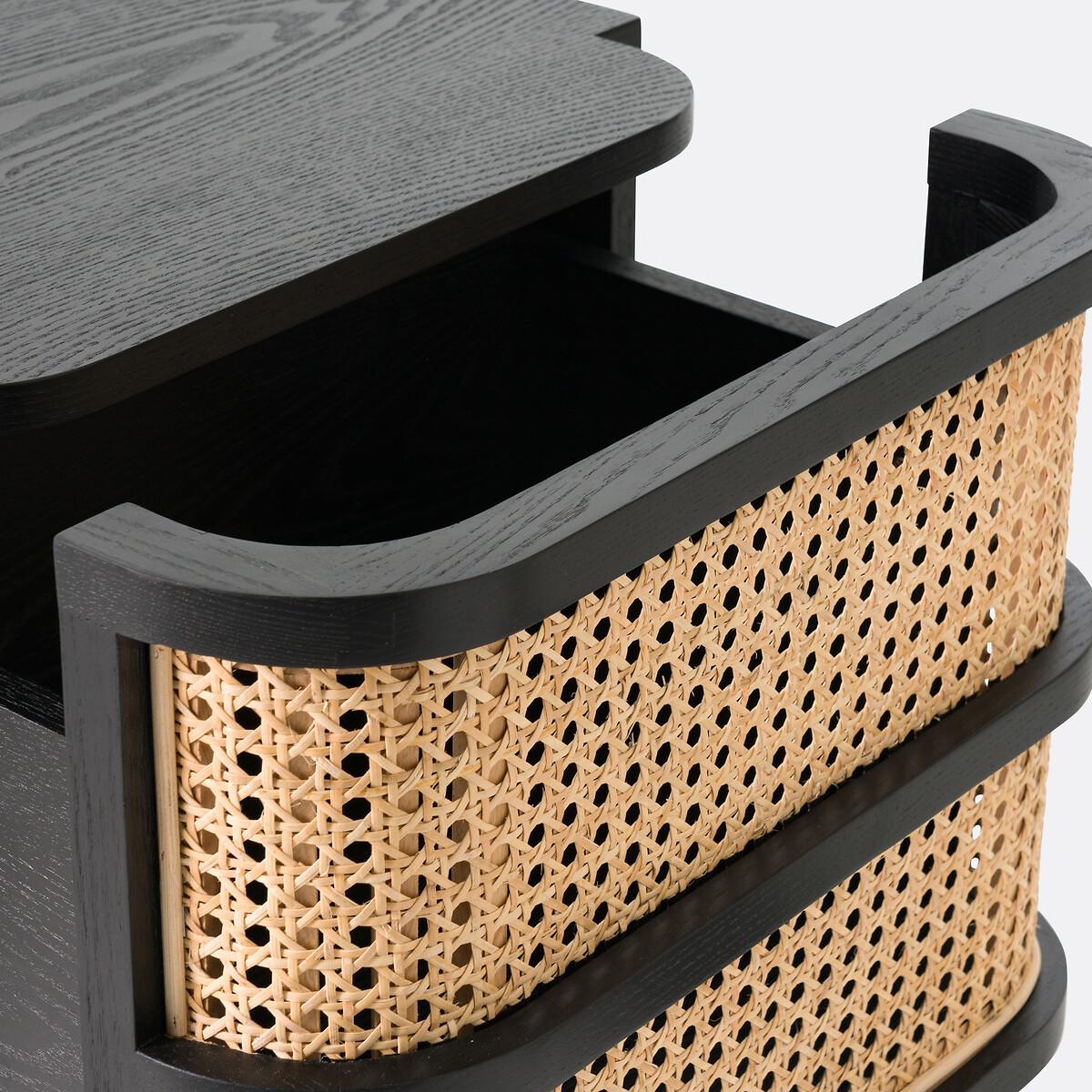 La Redoute Intérieurs Nachttisch Laora mit 1 Rattanschublade  