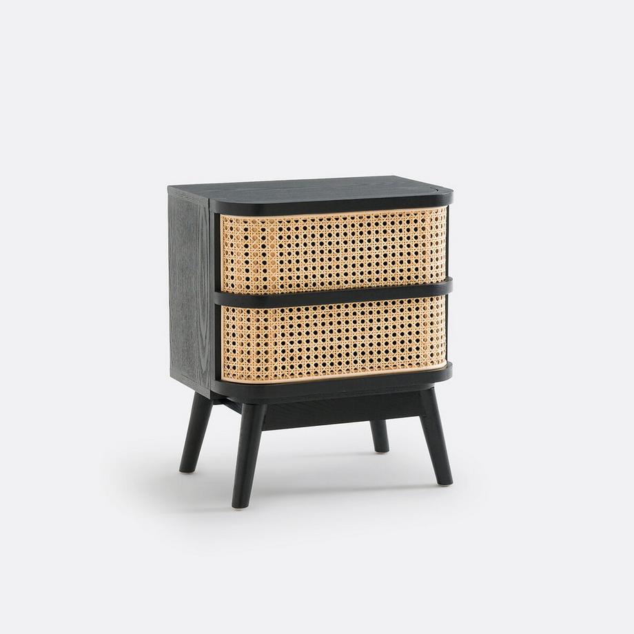 La Redoute Intérieurs Nachttisch Laora mit 1 Rattanschublade  