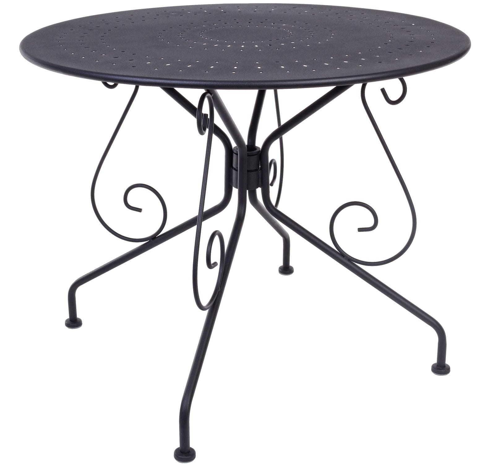 mutoni Table de jardin Etienne ronde 90x90 gris foncé  