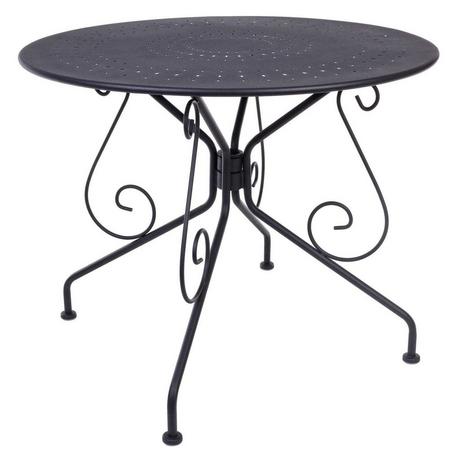 mutoni Table de jardin Etienne ronde 90x90 gris foncé  