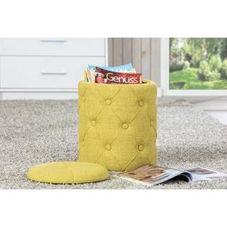 mutoni Tabouret Roxas avec boutons jaune-vert  