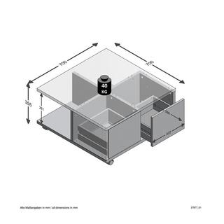 Calicosy Tavolino su Rotelle 2 Cassetti 2 Scomparti L70 cm - Twin  