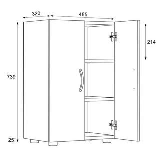 VCM Bois Grande armoire à chaussures Commode à chaussures Étagère à chaussures Bottes Grande Ulas 3 compartiments  