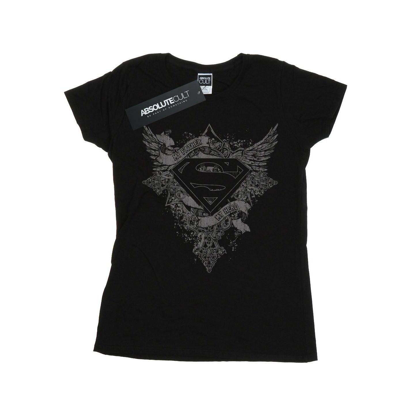 Image of Superman My Father, My Hero Tshirt Damen Schwarz XL