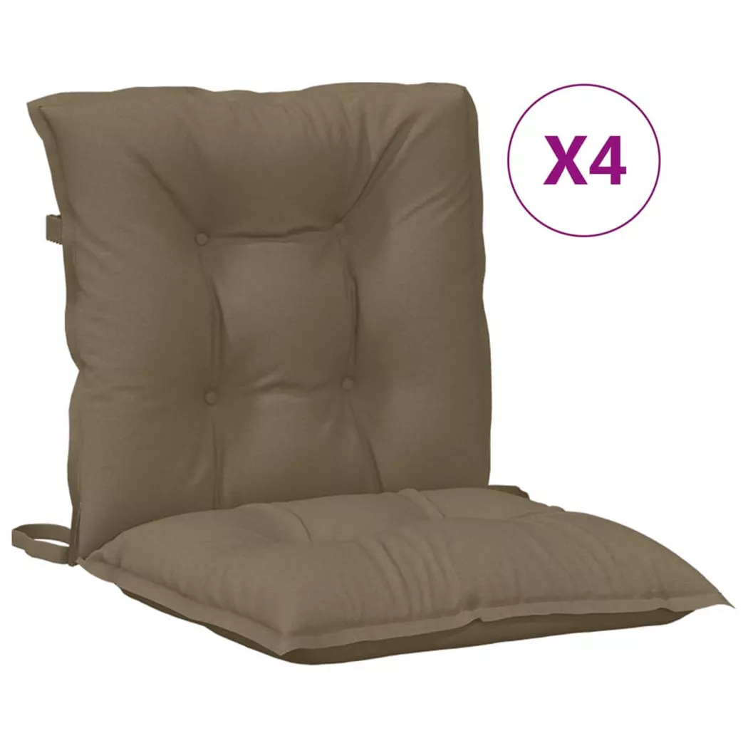 VidaXL - Coussin de chaise à dossier bas tissu, One Size, Beige