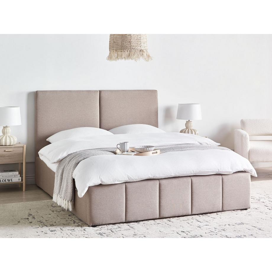 Beliani Lit ottoman en Tissu  CASTELNAVET  