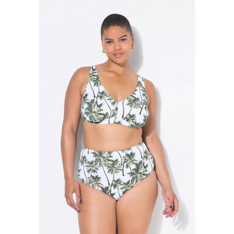 Studio Untold Bas de bikini taille haute imprimé palmiers Shaping  
