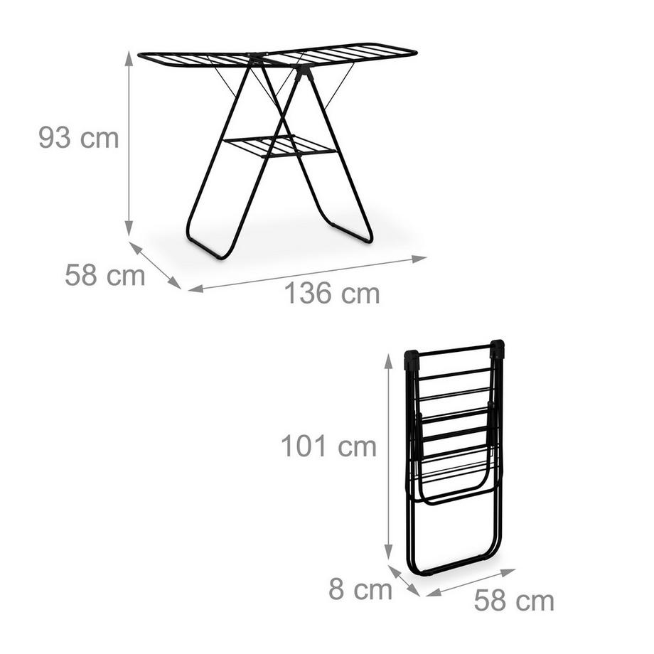 Northix  Zusammenklappbarer Wäscheständer mit mehreren Paaren 