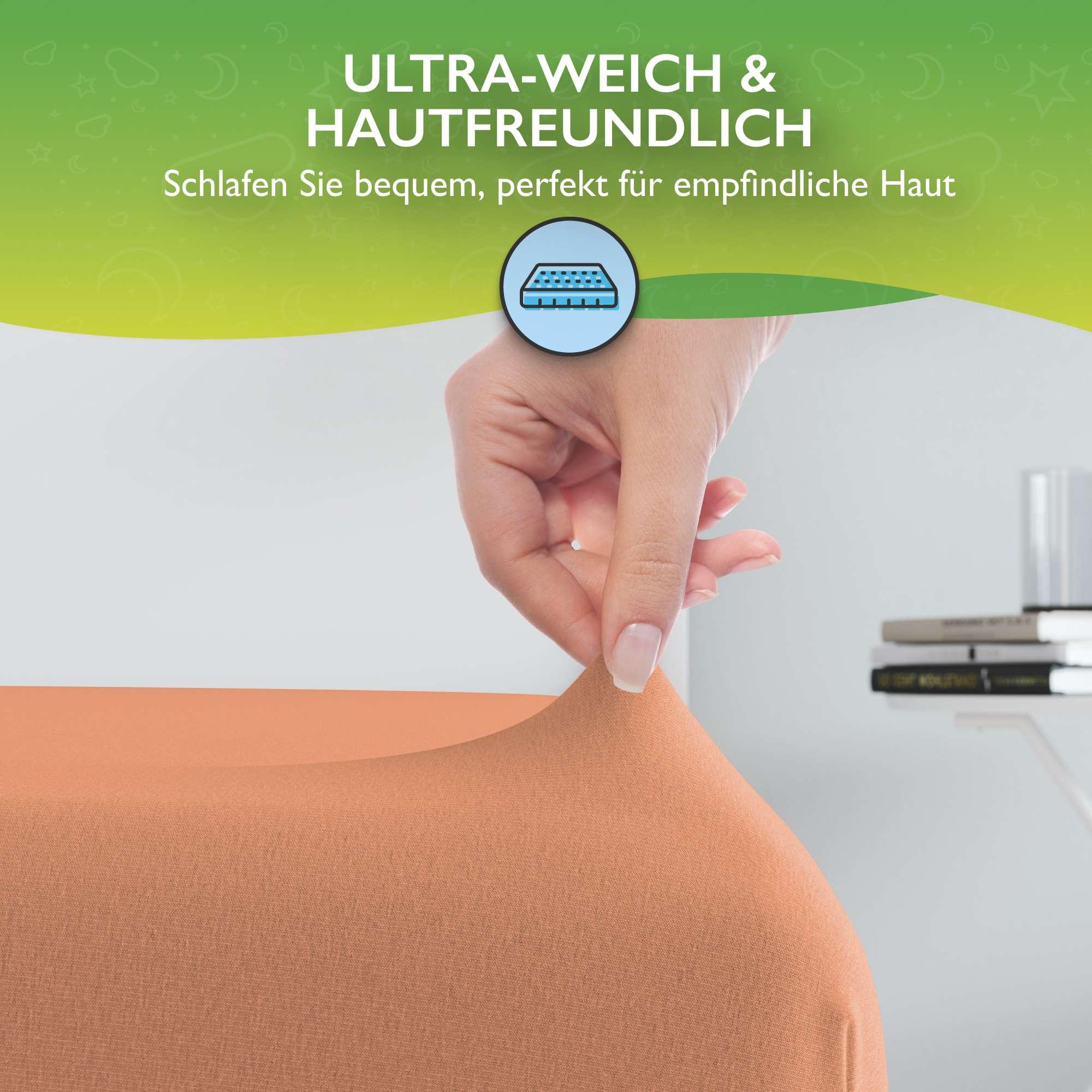 etérea Himmlische Qualität Comfort Jersey Topper Spannbettlaken  