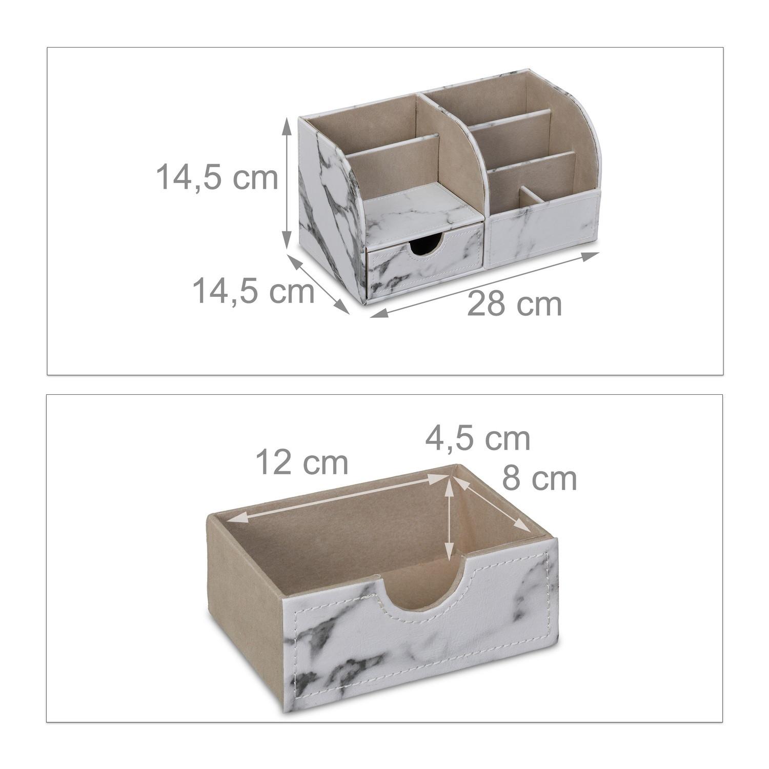 Northix Organizzatore da scrivania effetto marmo  