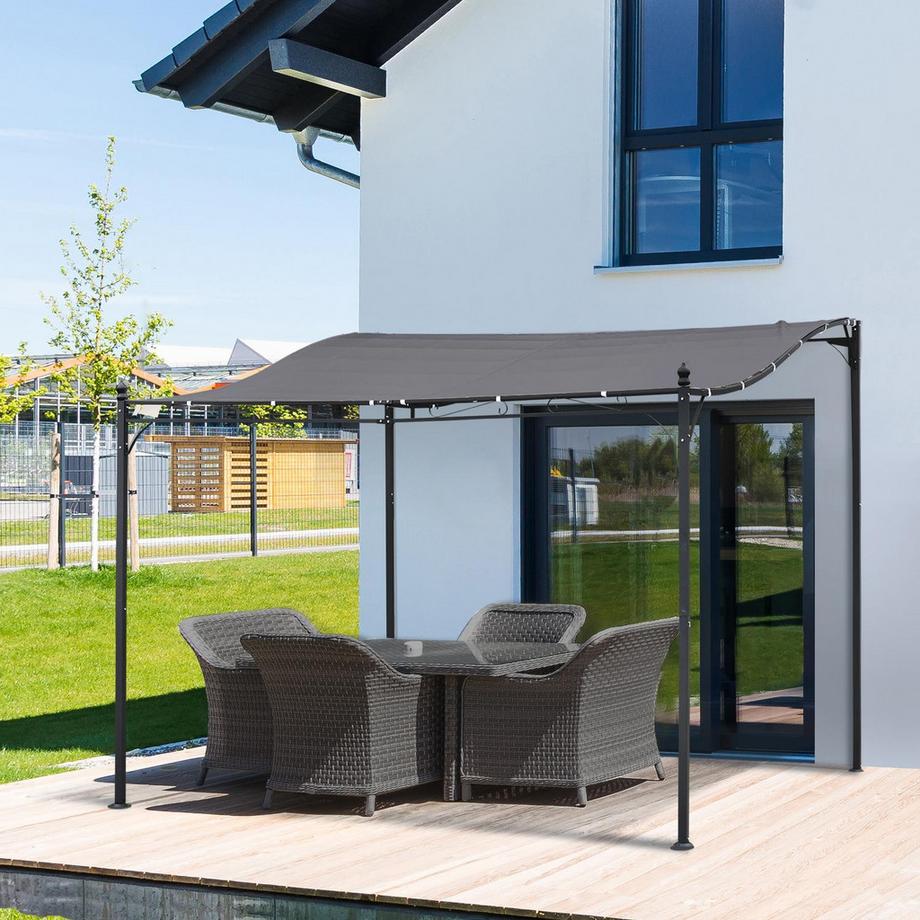 Northio Pergola Gartenpavillon Pavillon Überdachung Zelt Metall Grau 297X297Cm  