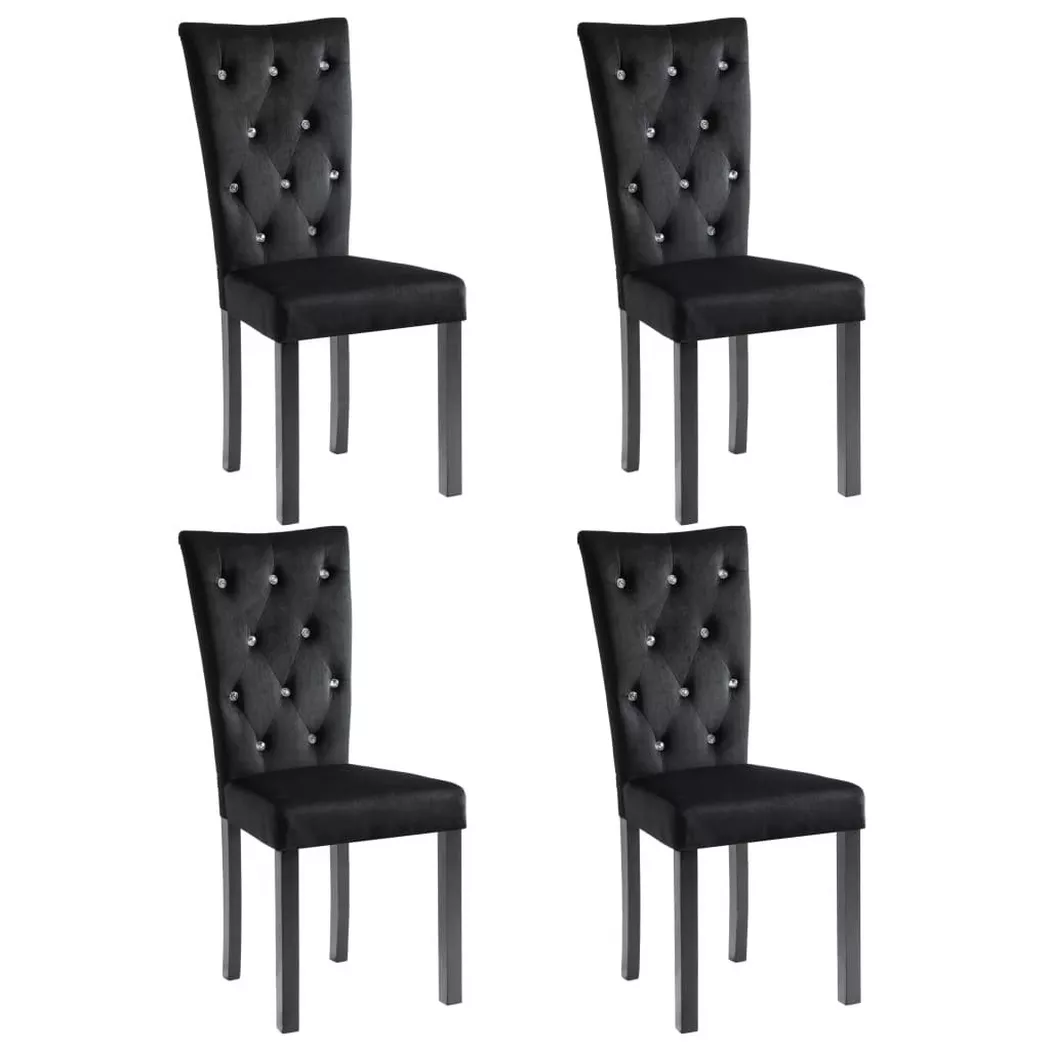 Chaises à manger lot de 4 Noir Velours Vidaxl