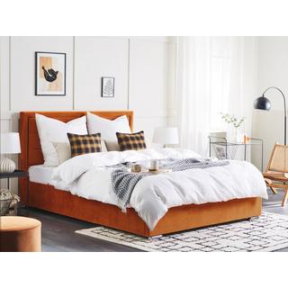 Beliani Bett mit Bettkasten aus Samtstoff Modern ROUEN  