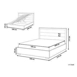 Beliani Bett mit Bettkasten aus Samtstoff Modern ROUEN  