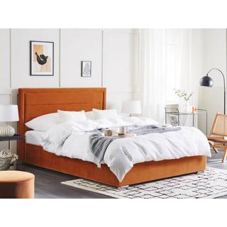 Beliani Bett mit Bettkasten aus Samtstoff Modern ROUEN  