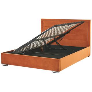 Beliani Bett mit Bettkasten aus Samtstoff Modern ROUEN  