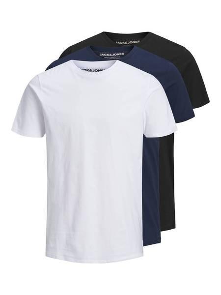 Image of T-shirt 3er Pack Bequem Sitzend-jjeorganic Basic Tee O-neck 3pk Herren Blau S
