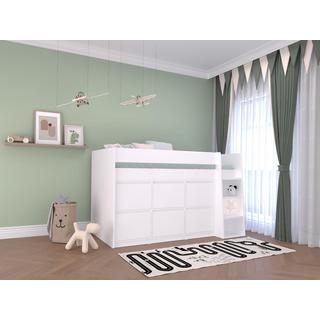 Vente-unique Letto mezza altezza 90 x 190 cm con 6 cassetti Bianco - CAMALETI  