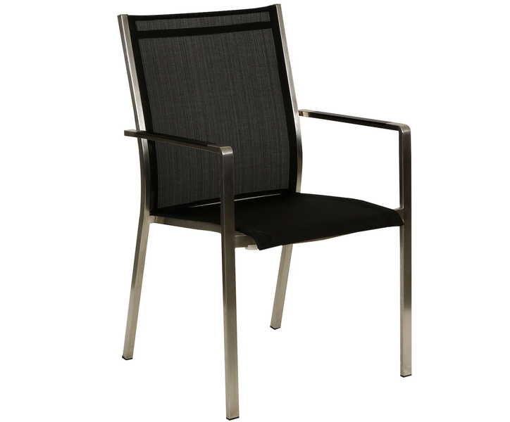 mutoni Chaise de jardin en acier inoxydable Florio II noir  