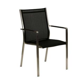 mutoni Chaise de jardin en acier inoxydable Florio II noir  