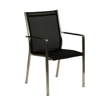 Chaise de jardin en acier inoxydable Florio II noir