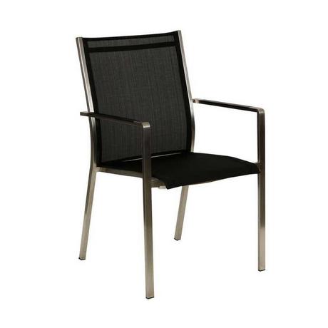 mutoni Chaise de jardin en acier inoxydable Florio II noir  