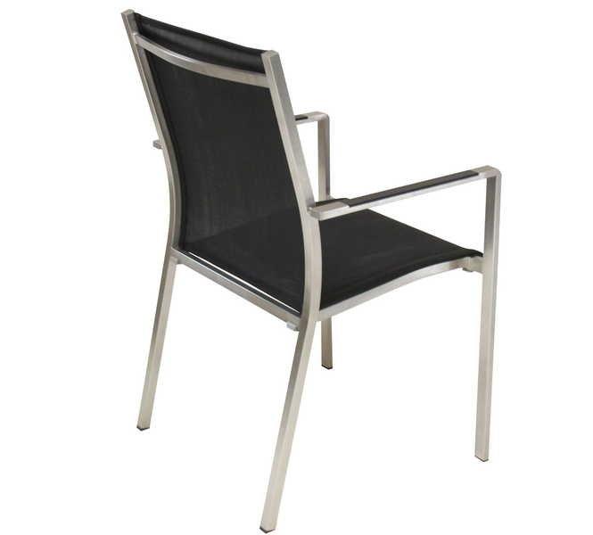 mutoni Chaise de jardin en acier inoxydable Florio II noir  