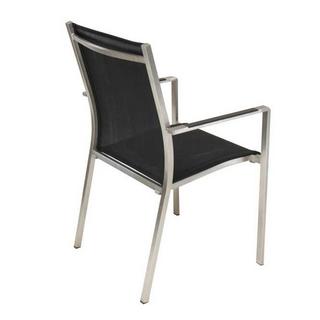 mutoni Chaise de jardin en acier inoxydable Florio II noir  