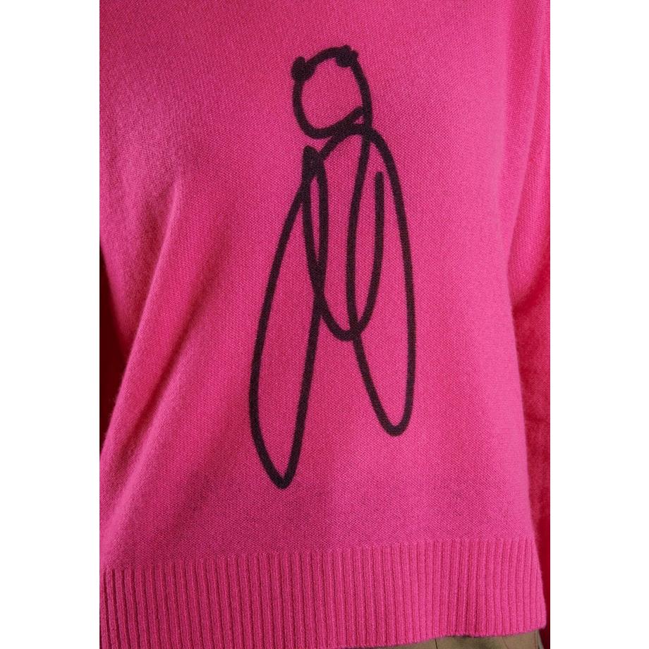 Studio Cashmere8 NAMI 19 Cigale 3 Pull Col Rond Imprimé  