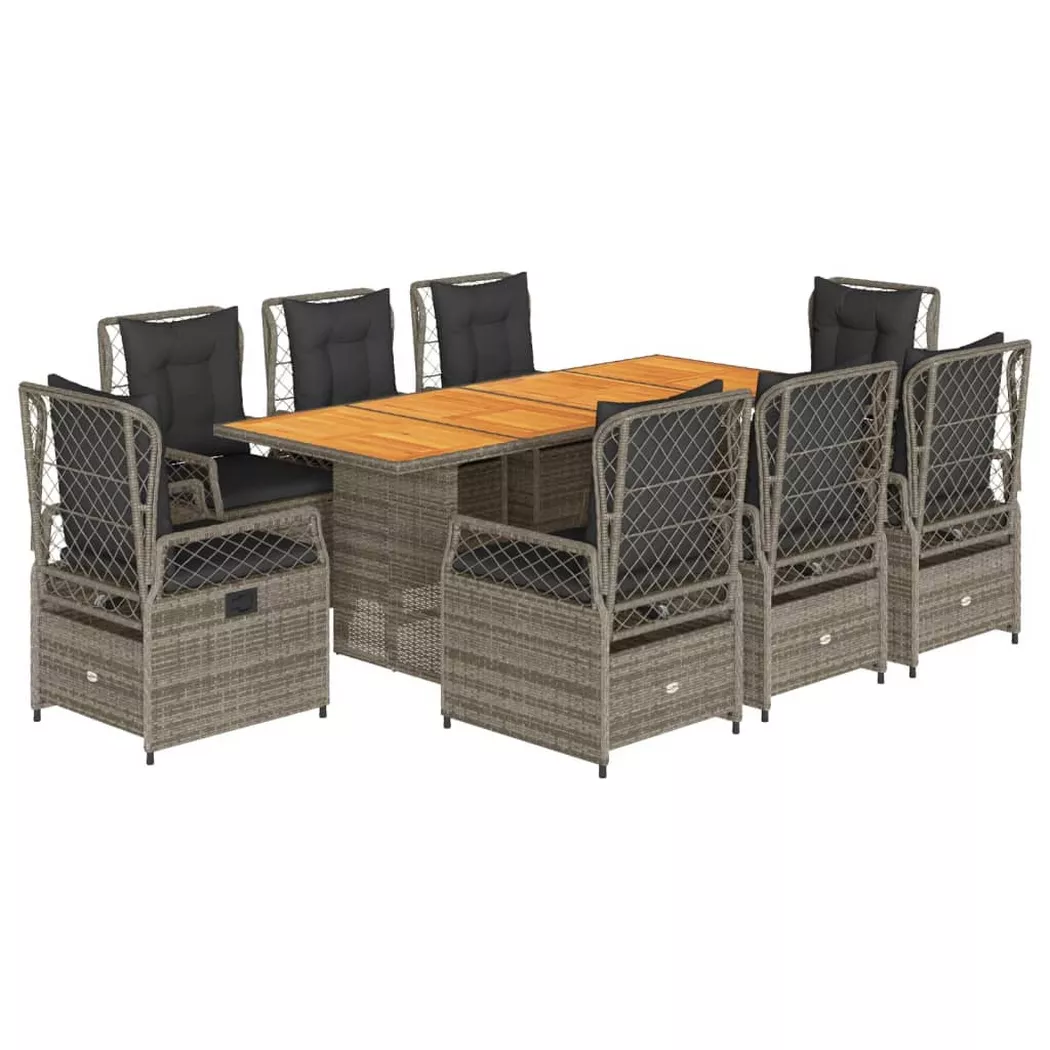 VidaXL - Garten essgruppe poly-rattan, One Size, Grau