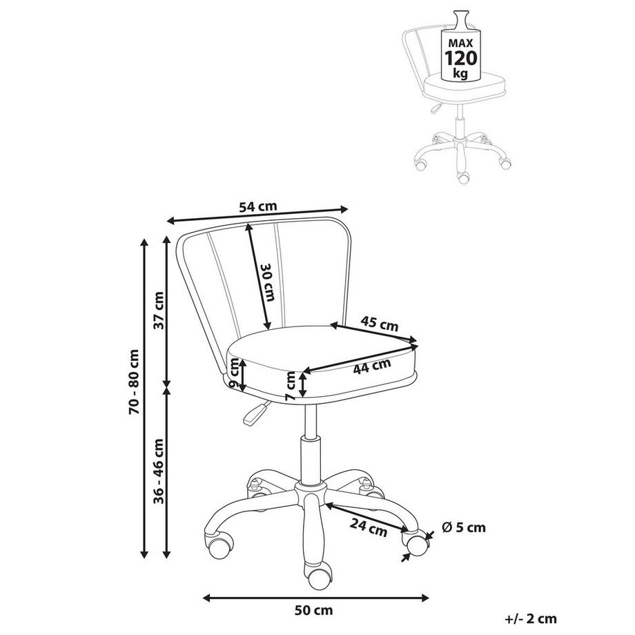 Beliani Chaise de bureau en Cuir PU  ROSWELL  