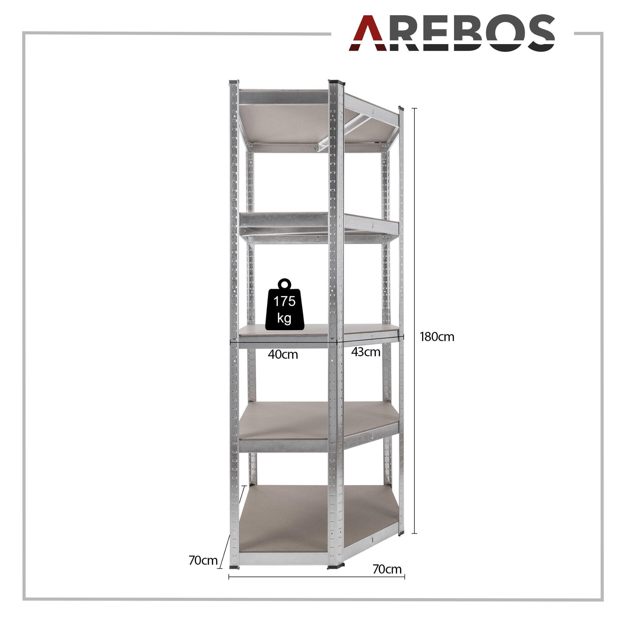 Arebos Scaffalature per carichi pesanti Scaffalature ad angolo  