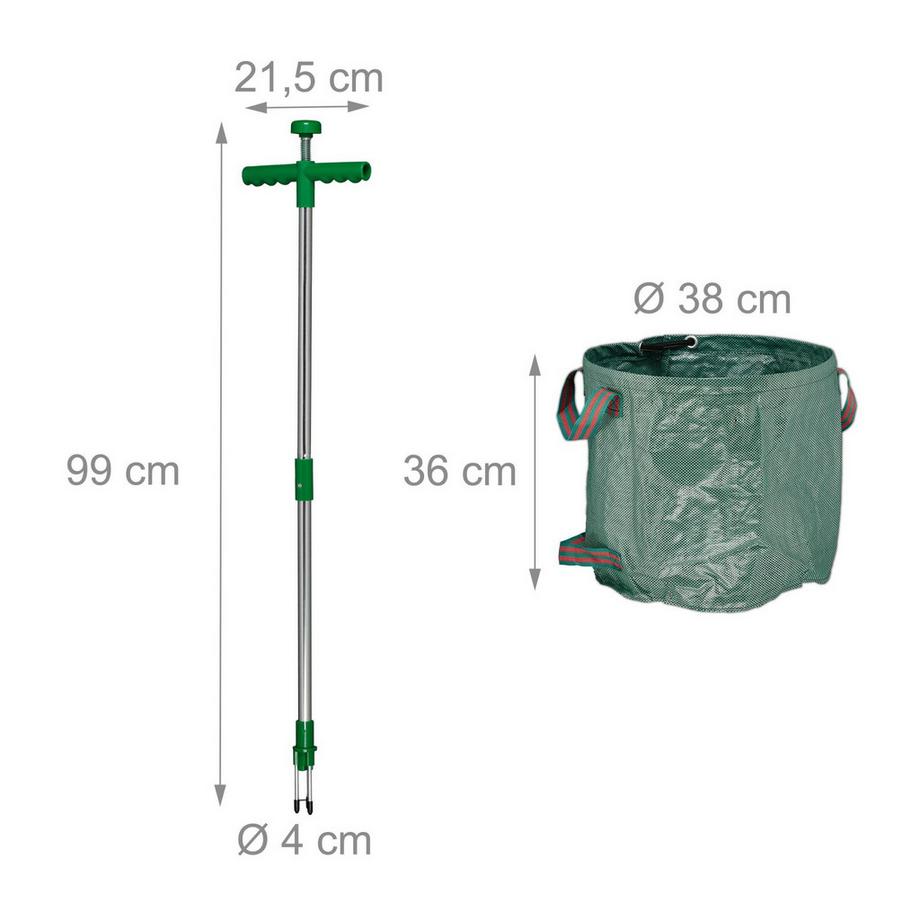 Northio  Unkrautentferner mit Beutel für Gartenabfälle 