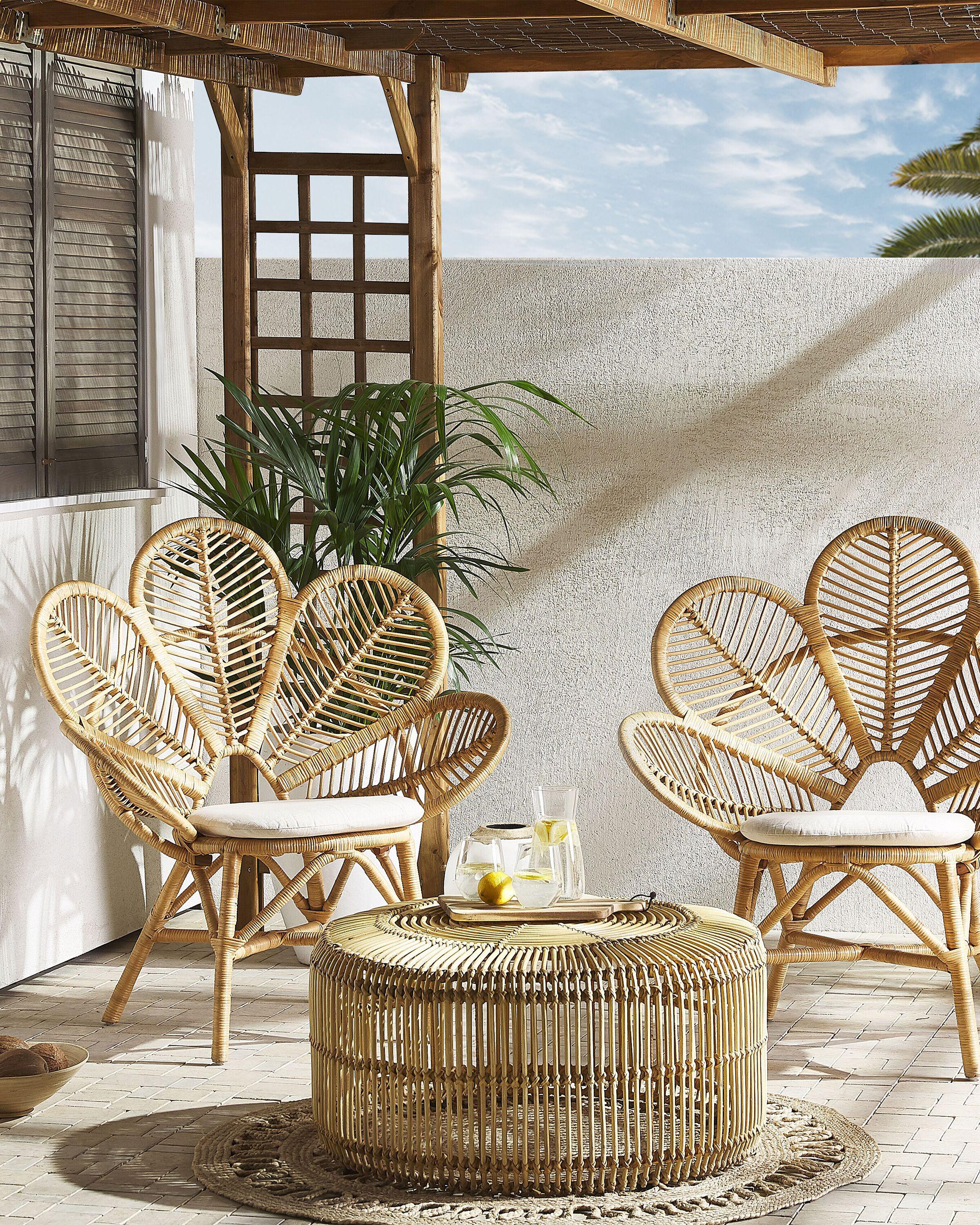 Beliani Set mit 2 Stühlen aus Rattan Boho FLORENTINE  