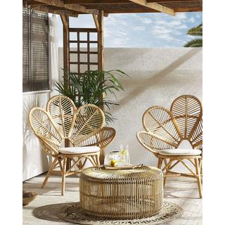 Beliani Set di 2 sedie en Rattan Boho FLORENTINE  