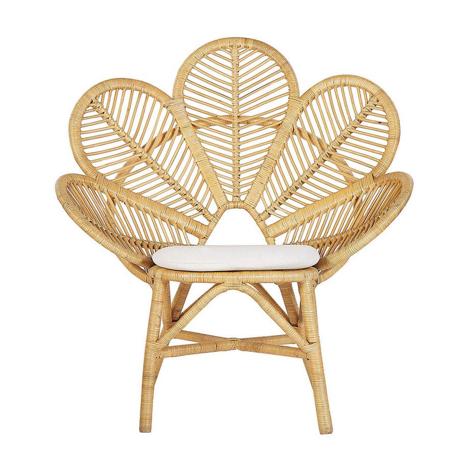 Beliani Lot de 2 chaises paon en Rotin Boho FLORENTINE  