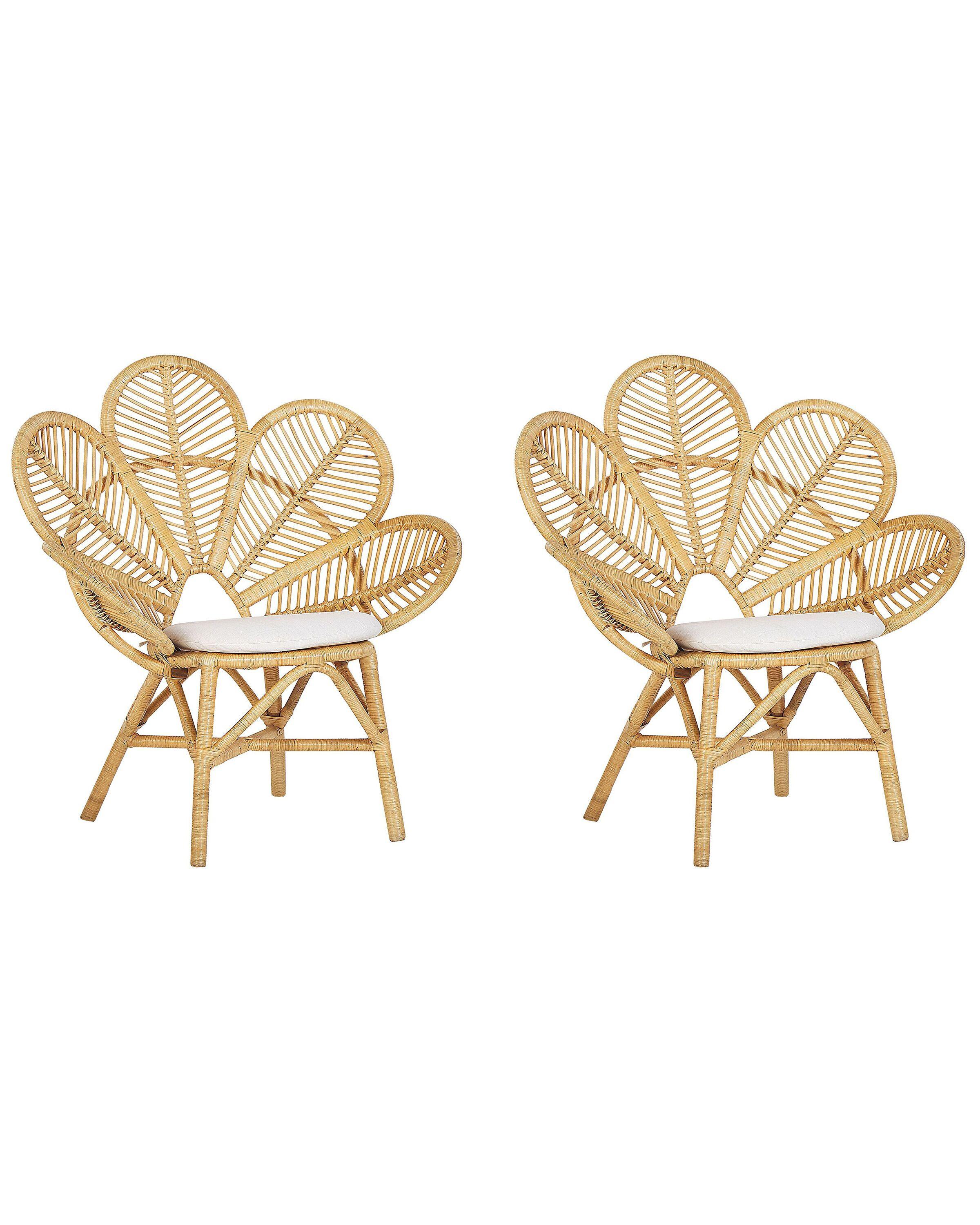 Beliani Lot de 2 chaises en Rotin Boho FLORENTINE  