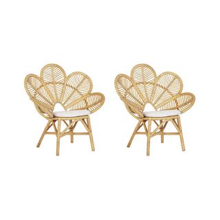 Beliani Lot de 2 chaises en Rotin Boho FLORENTINE  