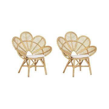 Lot de 2 chaises paon en Rotin Boho FLORENTINE