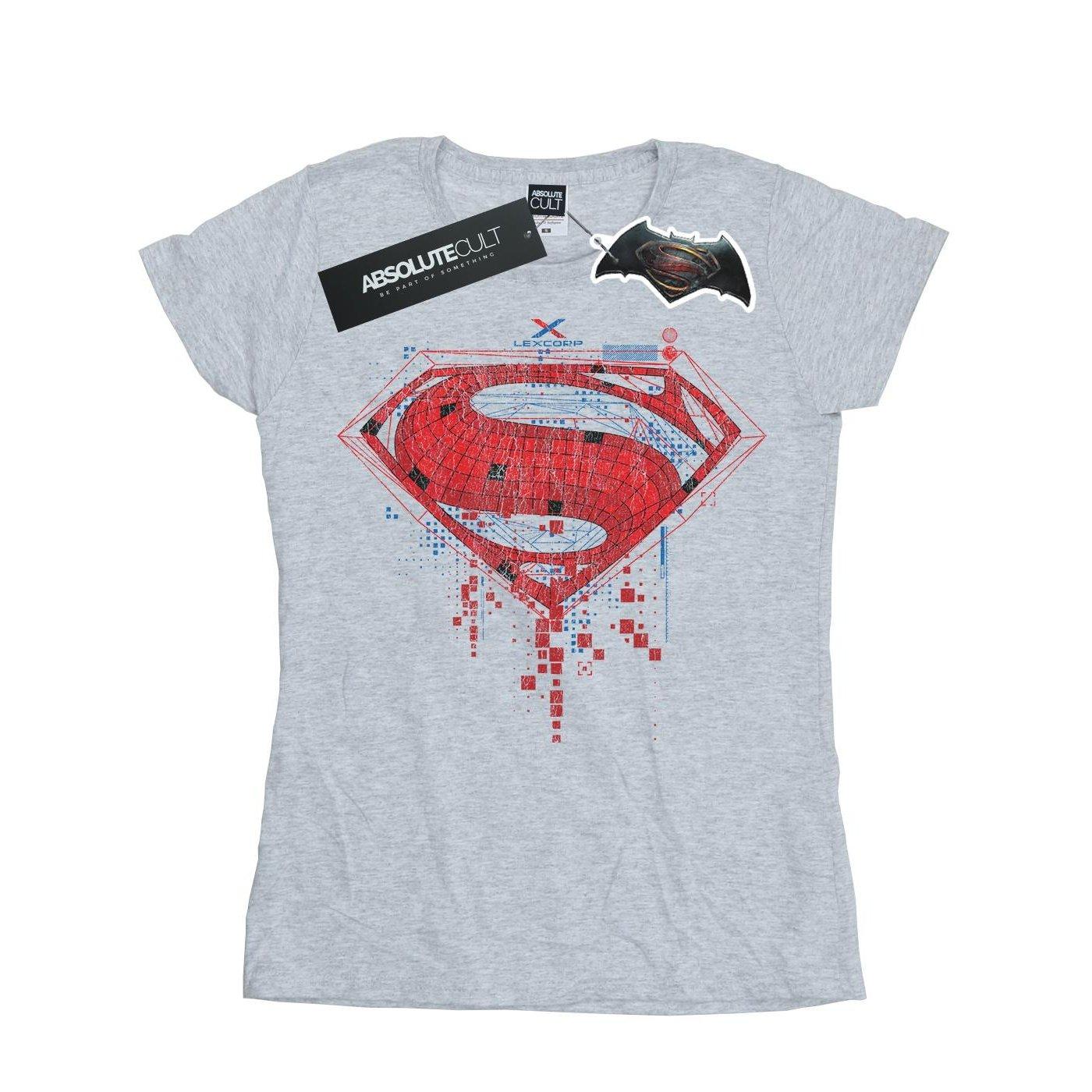 Image of Batman V Superman Geo Logo Tshirt Damen Grau XS