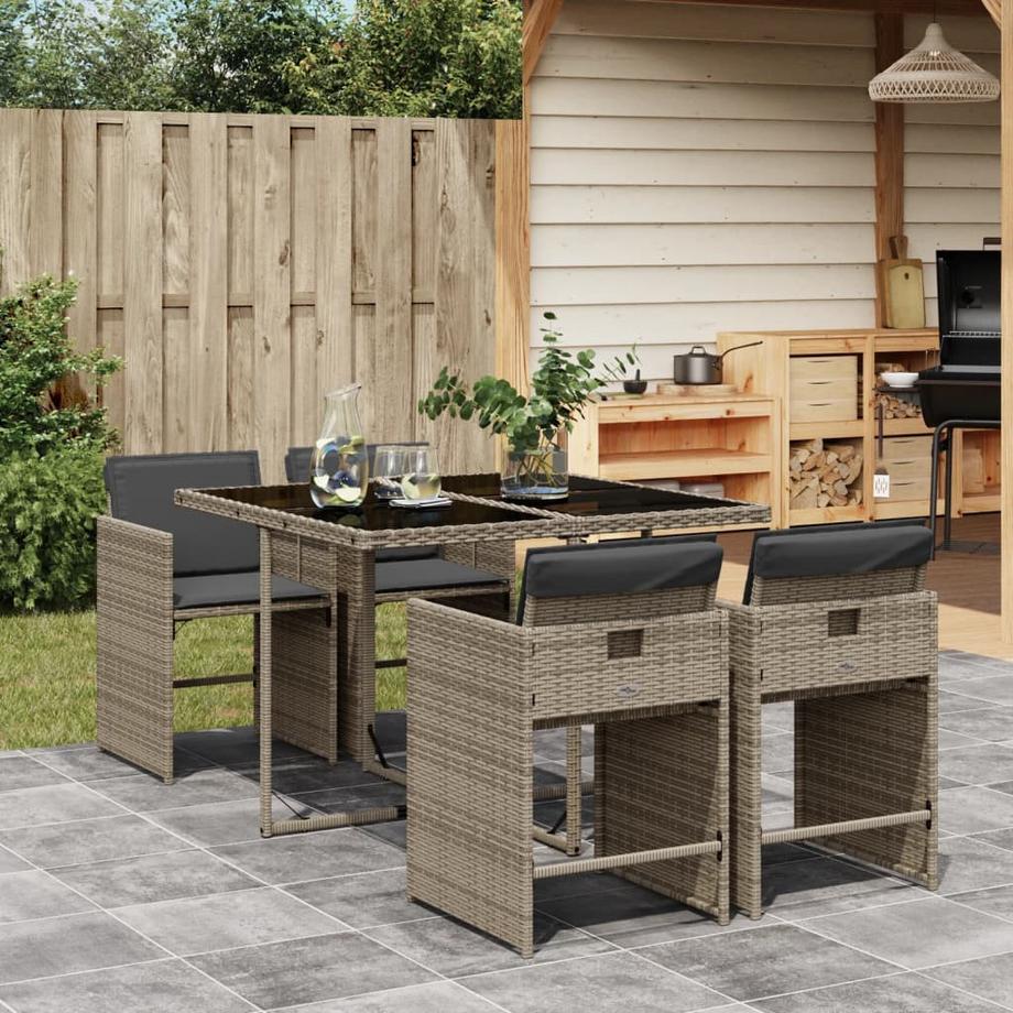 VidaXL Ensemble de salle à manger de jardin rotin synthétique  
