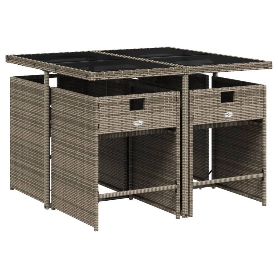 VidaXL Ensemble de salle à manger de jardin rotin synthétique  
