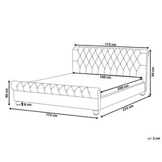 Beliani Letto con rete a doghe en Velluto Glamour AVALLON  