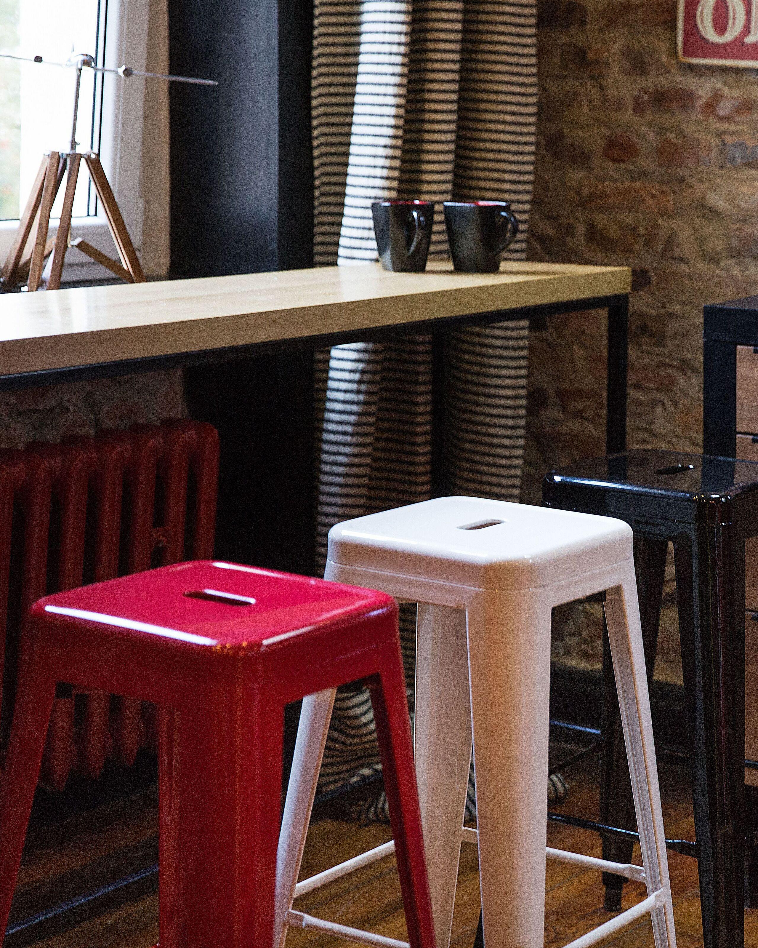 Beliani Set di 2 sgabelli da bar en Acciaio Industriale CABRILLO  