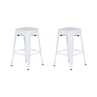 Beliani Set di 2 sgabelli da bar en Acciaio Industriale CABRILLO  