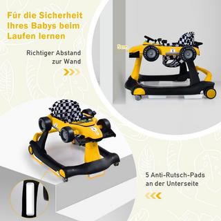 Northix  4 in 1 Lauflernwagen Klappbarer Lauflernwagen Gelb 