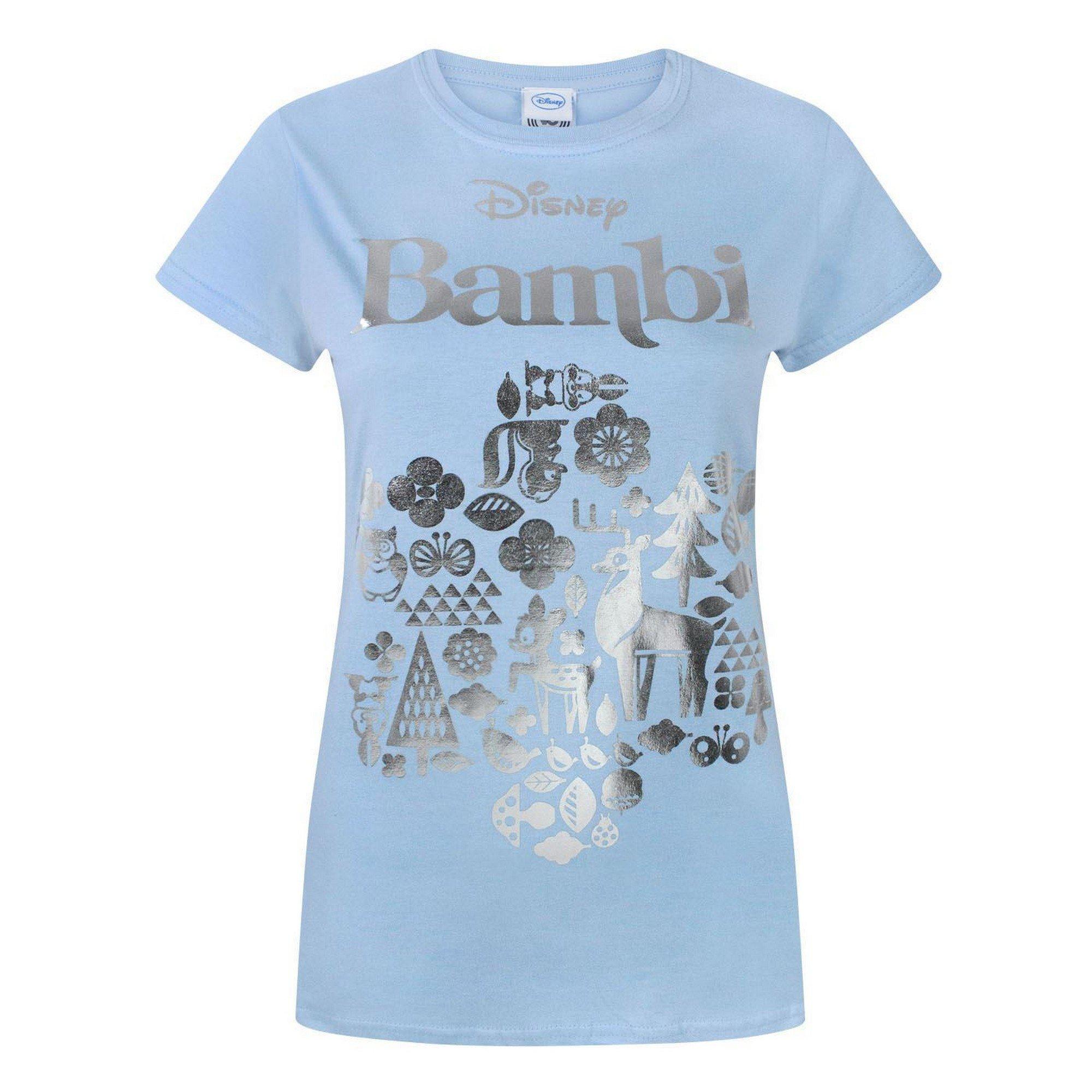 Image of Bambi Folien Tshirt Damen Blau XL